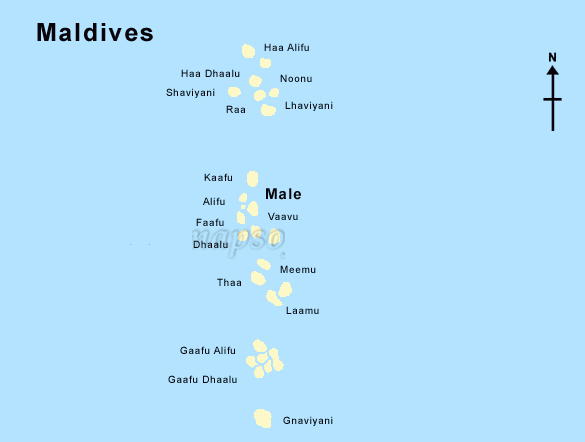malediven inseln karte